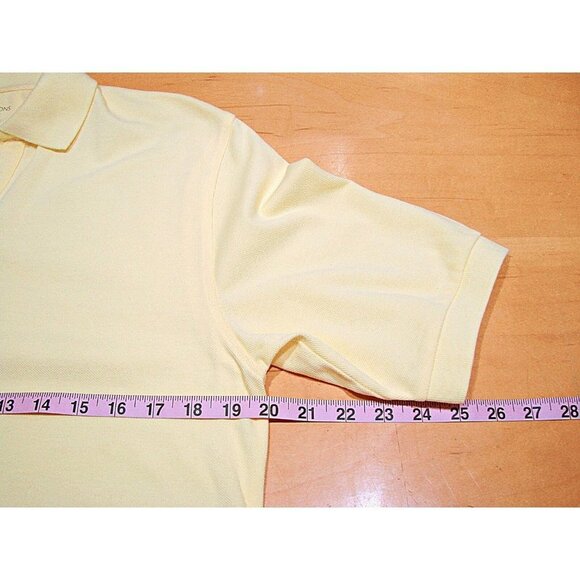Basic Editions Mens Cotton Short Sleeve Button Up Polo Shirt Yellow Seas Size S - Picture 5 of 7
